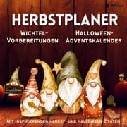 Cover von Herbst Planer Tagesplaner für Wichtelvorbereitung, Halloween-Adventskalender Countdown, Wichtelaktivitäten Schabernack Streiche Wichteltür, Kalender Vorweihnachtszeit