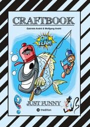 Cover von CRAFTBOOK - 100 SEITEN LUSTIGE AUSMALMOTIVE - ERHEITERNDES BASTELSPIEL - KNIFFLIG WITZIGE RÄTSEL UND AUFGABEN