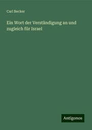 Cover von Ein Wort der Verständigung an und zugleich für Israel