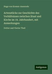 Cover von Actenstücke zur Geschichte des Verhältnisses zwischen Staat und Kirche im 19. Jahrhundert, mit Anmerkungen