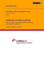 Cover von Demokratie und Selbstverwaltung