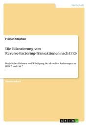 Cover von Die Bilanzierung von Reverse-Factoring-Transaktionen nach IFRS