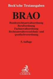 Cover von BRAO. Bundesrechtsanwaltsordnung