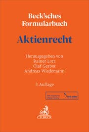 Cover von Beck'sches Formularbuch Aktienrecht