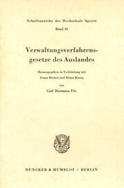 Cover von Verwaltungsverfahrensgesetze des Auslandes.