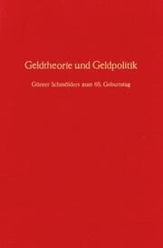 Cover von Geldtheorie und Geldpolitik.