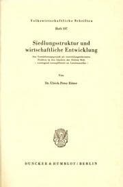 Cover von Siedlungsstruktur und wirtschaftliche Entwicklung.
