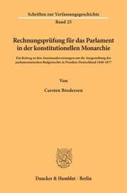 Cover von Rechnungsprüfung für das Parlament in der konstitutionellen Monarchie.