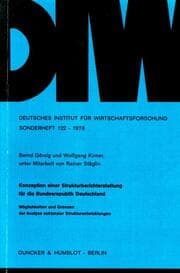 Cover von Konzeption einer Strukturberichterstattung für die Bundesrepublik Deutschland.