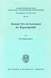 Cover von Zentrale Orte als Instrument der Regionalpolitik.