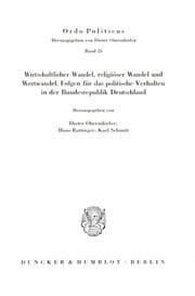 Cover von Wirtschaftlicher Wandel, religiöser Wandel und Wertwandel.