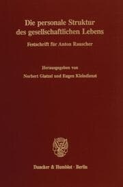 Cover von Die personale Struktur des gesellschaftlichen Lebens.