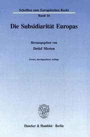Cover von Die Subsidiarität Europas.