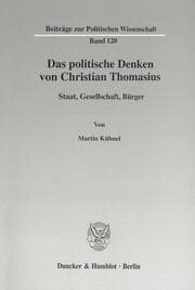 Cover von Das politische Denken von Christian Thomasius.