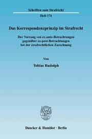 Cover von Das Korrespondenzprinzip im Strafrecht