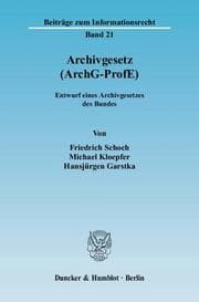 Cover von Archivgesetz (ArchG-ProfE)