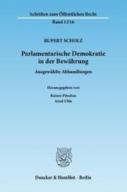 Cover von Parlamentarische Demokratie in der Bewährung.