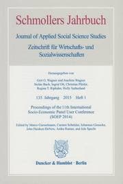 Cover von Proceedings of the 11th International Socio-Economic Panel User Conference (SOEP 2014).