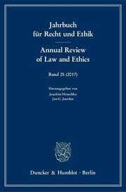 Cover von Jahrbuch für Recht und Ethik - Annual Review of Law and Ethics.