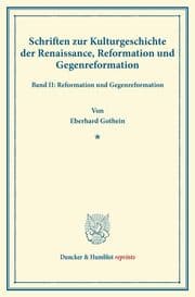 Cover von Schriften zur Kulturgeschichte der Renaissance, Reformation und Gegenreformation.