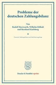 Cover von Probleme der deutschen Zahlungsbilanz.