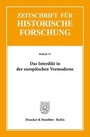 Cover von Das Interdikt in der europäischen Vormoderne.
