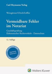 Cover von Vermeidbare Fehler im Notariat