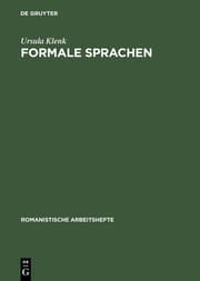 Cover von Formale Sprachen