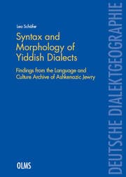 Cover von Syntax and Morphology of Yiddish Dialects