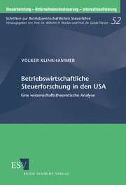 Cover von Betriebswirtschaftliche Steuerforschung in den USA