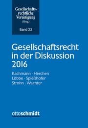 Cover von Gesellschaftsrecht in der Diskussion 2016