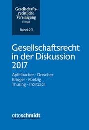 Cover von Gesellschaftsrecht in der Diskussion 2017