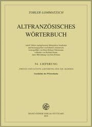 Cover von Altfranzösisches Wörterbuch. Band 12. Lieferung 94