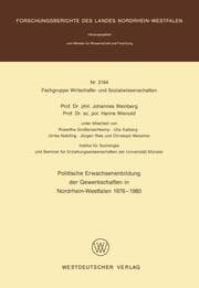 Cover von Politische Erwachsenenbildung der Gewerkschaften in Nordrhein-Westfalen 1976 - 1980