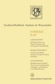Cover von Technischer Einsatz von Personal Computern (PC) am Beispiel der Schweißtechnik.Zerebrale Links-Rechts-Asymmetrie: Struktur, Funktion, Entstehung.Metallaktivierung am Beispiel Titan: Von den morphologischen Grundlagen zu Anwendungen in der Wirkstoff