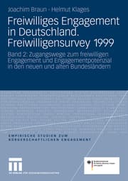 Cover von Freiwilliges Engagement in Deutschland.Freiwilligensurvey 1999