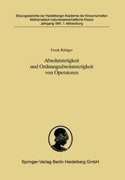 Cover von Absolutstetigkeit und Ordnungsabsolutstetigkeit von Operatoren