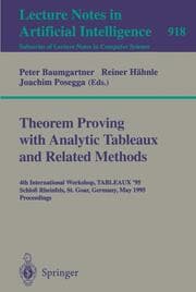 Cover von Theorem Proving with Analytic Tableaux and Related Methods