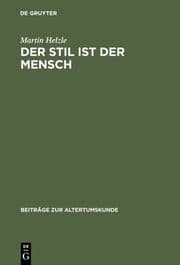 Cover von Der Stil ist der Mensch
