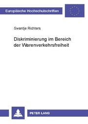 Cover von Diskriminierung im Bereich der Warenverkehrsfreiheit