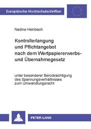 Cover von Kontrollerlangung und Pflichtangebot nach dem Wertpapiererwerbs- und Übernahmegesetz