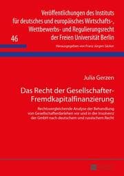 Cover von Das Recht der Gesellschafter-Fremdkapitalfinanzierung