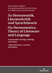 Cover von Zu Hermeneutik, Literaturkritik und Sprachtheorie / On Hermeneutics, Theory of Literature and Language