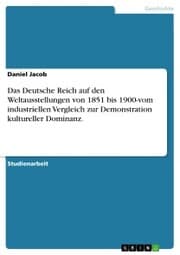 Cover von Das Deutsche Reich auf den Weltausstellungen von 1851 bis 1900-vom industriellen Vergleich zur Demonstration kultureller Dominanz.