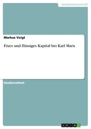 Cover von Fixes und flüssiges Kapital bei Karl Marx