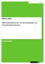 Cover von Methodenübersicht zur Bestimmung von Sicherheitsbeständen