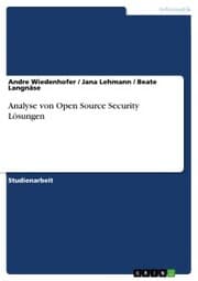Cover von Analyse von Open Source Security Lösungen