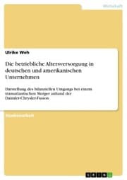 Cover von Die betriebliche Altersversorgung in deutschen und amerikanischen Unternehmen