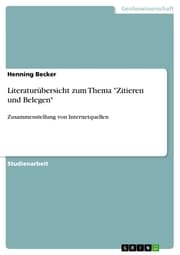 Cover von Literaturübersicht zum Thema 'Zitieren und Belegen'