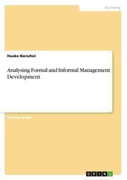 Cover von Analysing Formal and Informal Management Development